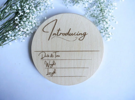 Introducing your Baby plaque | Classic