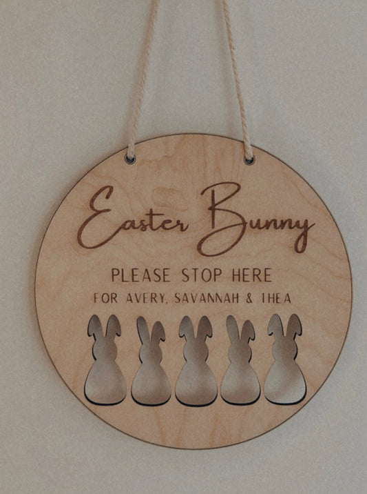 Personalised Easter Bunny sign